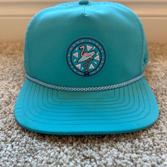 Melin Other - Melin Coronado Splash Hydro Neon Blue Flamingo Snapback Hat Good Vibes 56-60cm